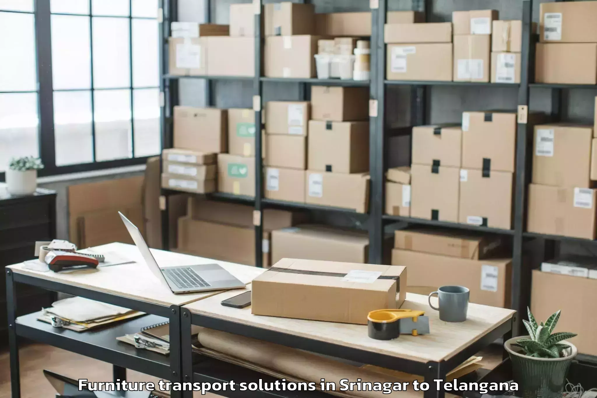 Affordable Srinagar to Mahbubnagar Furniture Transport Solutions